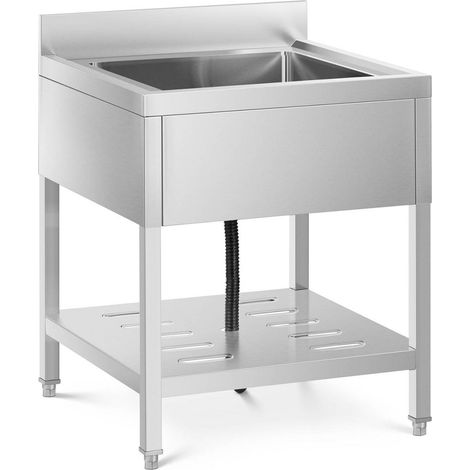 Évier professionnel 1 bac 50 x 50 x 25,5 cm acier inoxydable (1/5)