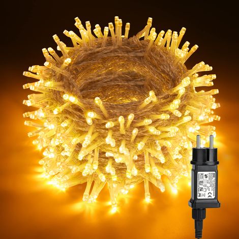 Guirlande Lumineuse Intérieur, 50M 500 LED Lumières de Noël Extérieur Électrique IP44 Étanche 8 Modes Guirlande Décoration Fairy Lights pour Maison Sapin Jardin Fenêtre Mariage, Blanc Chaud (1/5)