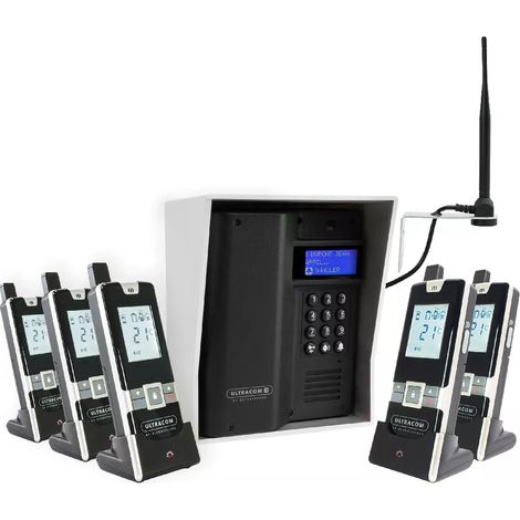 Interphone 600m autonome sans-fil - UltraCOM3 visière argentée + 5 combinés + antenne : "contourner obstacle / pilier" (1/5)