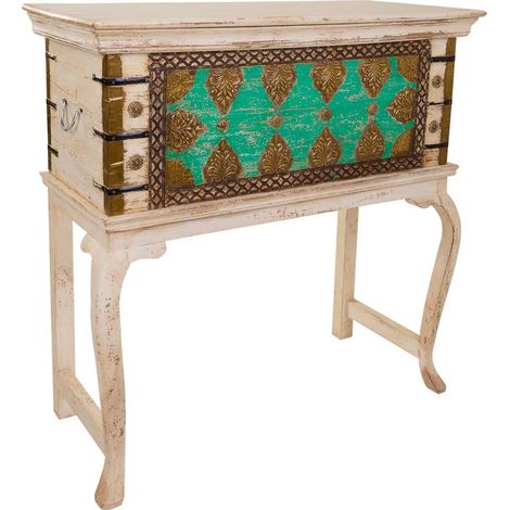 Baúl alto de madera marrón 90x41x90