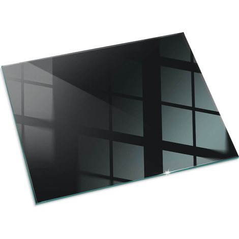 Plaque Rectangulaire pare-feu en verre trempé pour cheminée protection du sol contre la chaleur Couleur Graphite foncé 80x60 cm (1/5)