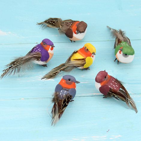 12 niedliche künstliche Vögel zur Dekoration von Garten und Innenräumen (DIY) (1/5)