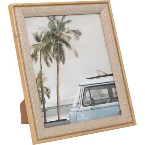 Cadre Photo Déco en Tissu "Zera" 20x25cm Beige (1/3)