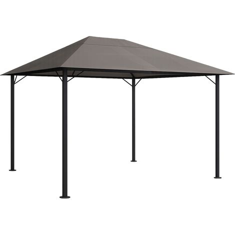 Metall Garten Pavillon Nizza 3x4m Partyzelt Taupe / Beigegrau RAL 7006