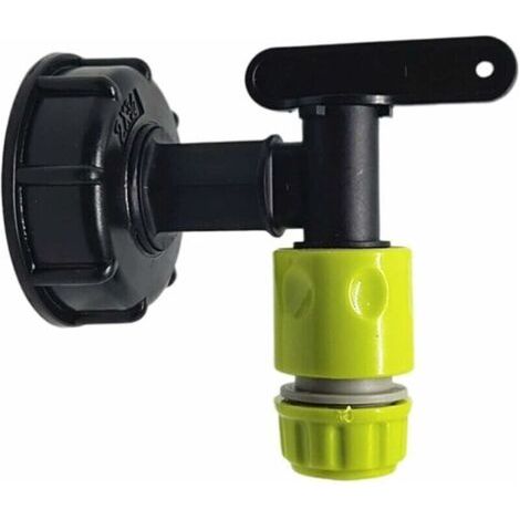 Robinet Cuve 1000l Plastique avce Raccord Tuyau d'arrosage, Adaptateur de Robinet de Réservoir IBC, Connecteur à Filetage 3/4 Pouces Pour Recuperateur Eau de Pluie, Réservoir de Carburant (A),u (1/5)