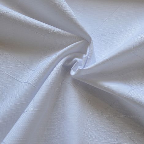 Tissu de nappage damassé à motifs géométriques Blanc 160 cm