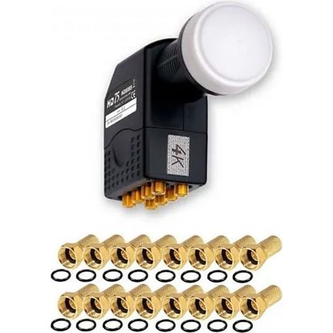 BEST HD808S LNB Octo 0,1dB Tête parabole 8 sorties Gold edition + 16 FICHES F (1/2)