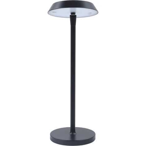 Lampe de table moderne et minimaliste, style LED, rechargeable par USB, protection des yeux, étanchéité IP54, ergonomique, idéale pour la lecture au salon (noire). (1/5)