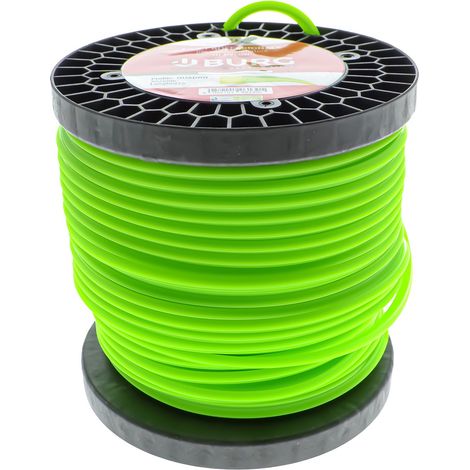 Filo per Decespugliatore Professionale, Sezione Quadrata, 4,0 mm x 142 m, Verde Fluorescente (1/2)