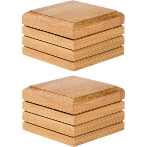 Bamboo Soap Dish for Bathroom 2 Pieces Compact and