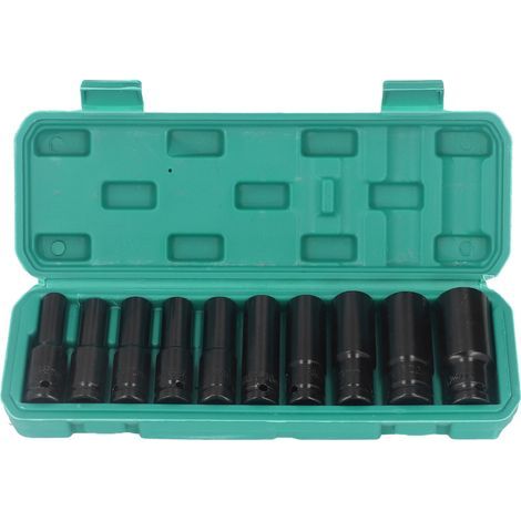 Set di 10 bussole a impatto ad alta resistenza da 8-24 mm - Chiave esagonale per manutenzione e riparazione (acciaio ad alto tenore di carbonio) (1/5)