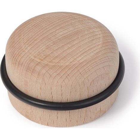 Tope de Puerta en madera de Haya Acabado en Crudo-Negro  Medidas 636335 mm  Sistema de Fijación Adhesivo  1 Unidad -