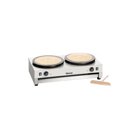 Crêpière PRO double électrique 2 x (Ø)400 mm, 6000 W, 2 x 220 V - MONO