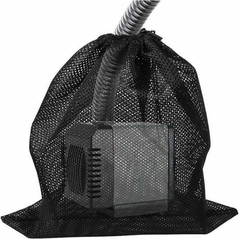 Sac pour pompe, sac en filet pour filtre de pompe, sac filtrant pour pompe de bassin, sac en filet pour pompe, accessoires pour filtres de pompes à eau domestiques (45 x 45 cm, noir) (1/4)