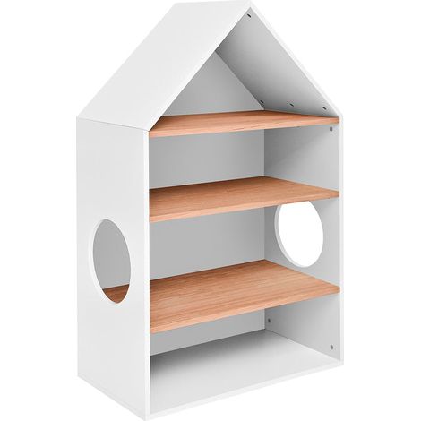 Maison Bellamy Nomi librería y cabecero blanco y madera (1/4)