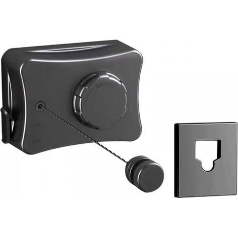 Corde à linge rétractable, étendoir mural d'intérieur pour vêtements secs et mouillés sur des cordes à linge d'extérieur robustes de 5 m (noir) (1/5)