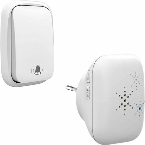 royaluxe -Sonnette sans Fil et sans Pile Extéri Étanche IP 65 Neige Pluie Humidité,blanc (1/5)