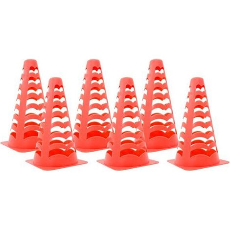 Vtizikl Cônes de football 6 pcs empilables orange 13x13x22,5 cm