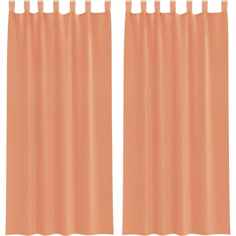 Rideaux en voile avec boucles 2 pcs terre cuite 140x245 cm CFW85106 (1/5)