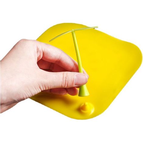Bouchon d'évier en silicone étanche, multifonctionnel, pour cuisine, toilettes, salle de bain, douche, baignoire. Outil de vidange mignon pour évier, 1 pièce (jaune).