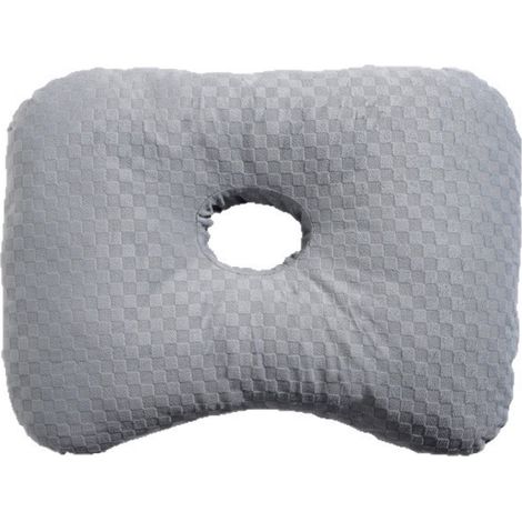 Oreiller orthopédique pour les oreilles des personnes dormant sur le côté - oreiller en forme de beignet avec protection anti-perforation - oreiller pour un sommeil profond (gris)-AquaForge (1/5)