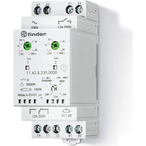 Interrupteur crépusculaire 1 inverseur 1 NO 12 A 230 VAC (1/4)