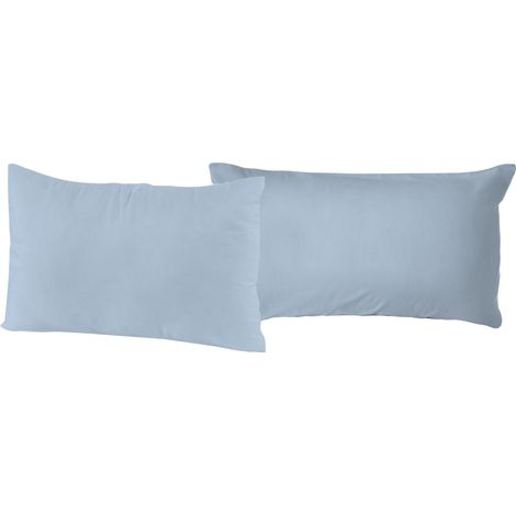 Coppia di Federe 52x82 cm in Cotone Tinta Unita Azzurro (1/2)
