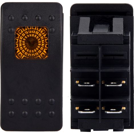 Stück DC 12V 4-poliger Wippschalter mit LED-Anzeige für Auto-, Boots- und Wohnwagenbatterien (gelb) (1/5)