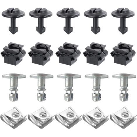 20 pezzi Clip di fissaggio per protezione sottoscocca auto, rivetti in plastica, clip per carrozzeria, kit di montaggio viti per coperchio motore, ricambi auto per Audi A3 A4 A6 A8 TT (1/5)