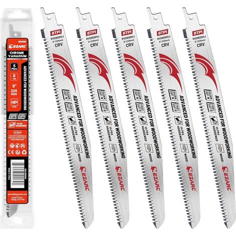 Säbelsägeblätter dreischneidig japanische Zähne 8 TPI 5tlg 225 mm (1/5)
