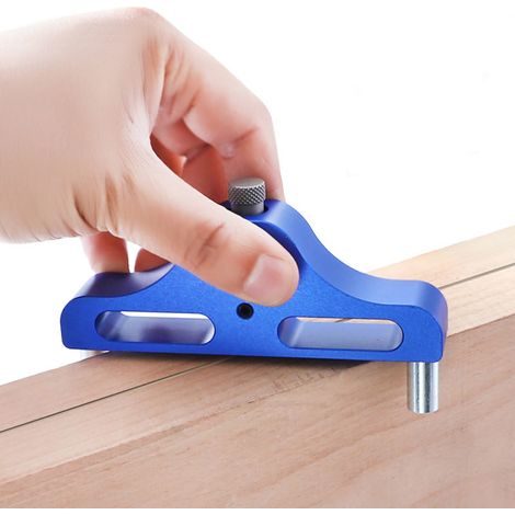 Outil de centrage pour le travail du bois, en alliage d'aluminium, 95 mm, bleu/rouge (1/5)