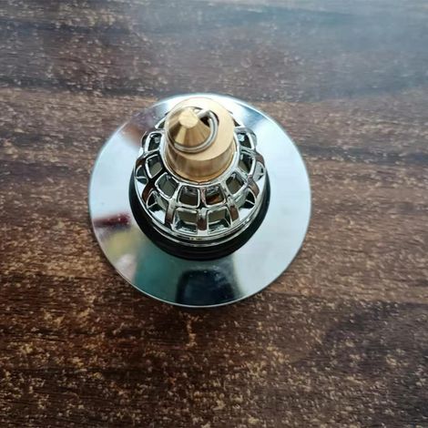 Brass washbasin drain plug, bathroom vanity drain accessory with push-button spring mechanism - Stainless steel standard model [34mm-40mm]