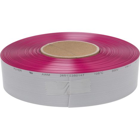 Câble en nappe RS PRO 36 voies 28 AWG, pas de 1.27mm, Gris, 30m