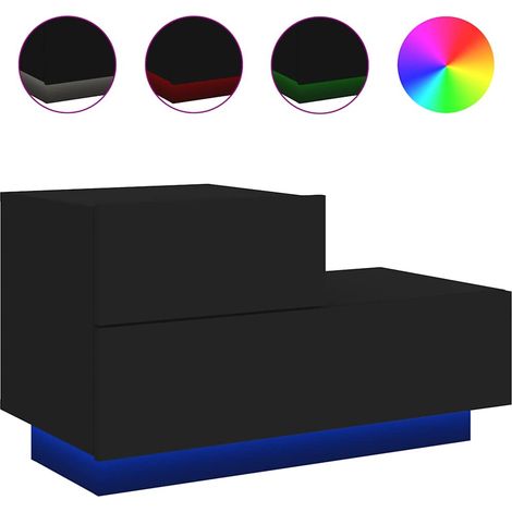 Maison Exclusive - Nachttisch mit LED-Leuchten Schwarz 70x36x40,5