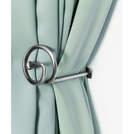 Set of 4 decorative metal curtain tiebacks - Wall-mounted - For curtains