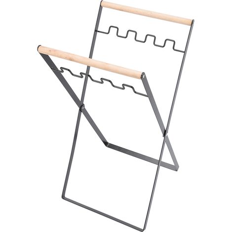 Porte-sac poubelle pliable noir, support de sac à déchets pour cuisine, étagère à sacs poubelle (1/5)