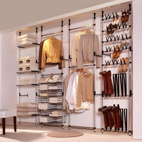 Étagère à bottes télescopique Étagère de Rangement - Armoire de Rangement avec barres Aluminium BV331006 - BonneVie (1/5)