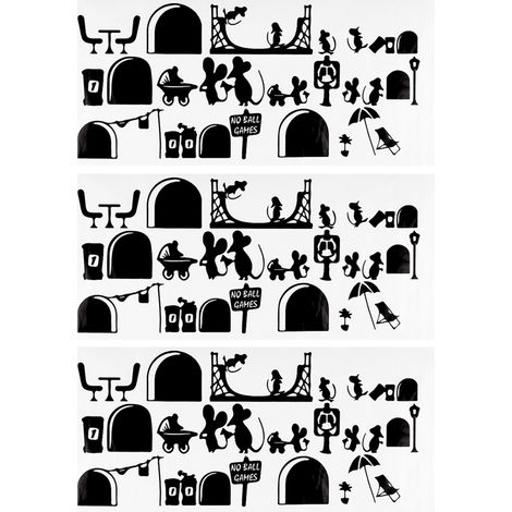 Autocollants muraux à motif de trou de souris, décalcomanies d'escalier pour la décoration de la maison, DIY bricolage (1/5)