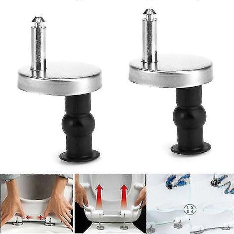 Kit de charnières universelles pour abattant de toilette avec dégagement rapide - 2 pièces (1/5)