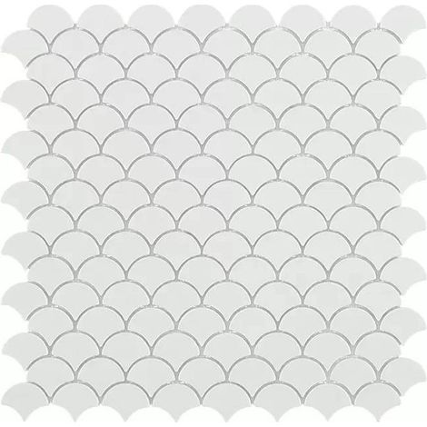 Mosaïque pâte de verre SOUL écaille 3.6x2.9cm - Mosaïque Écaille 3.6x2.9 cm Blanc Mat -   - Mosaïque Écaille 3.6x2.9 cm Blanc Mat - boîte - Mosaïque