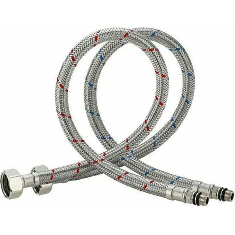 Tuyau de Raccordement Flexible Robinet en Acier Inoxydable pour Eau Chaude et Froide Mitigeur Robinet de Evier Cuisine 60cm (1/5)