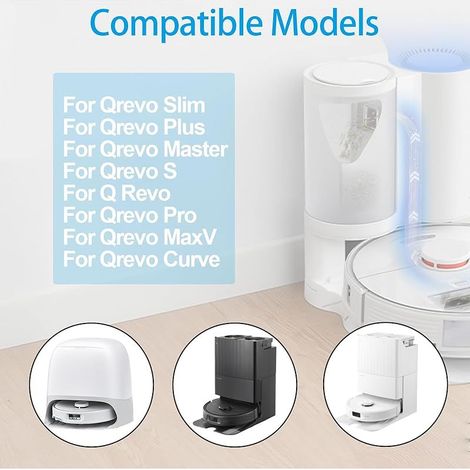 Set mit 12 Zubehörteilen für Roborock Q Revo/Qrevo S/Qrevo Master/Qrevo Curve/Qrevo MaxV/QV 35A/QV 35S/Qrevo Pro/Qrevo Slim/Qrevo Plus Saugroboter, inklusive 6 Staubbeuteln (1/5)