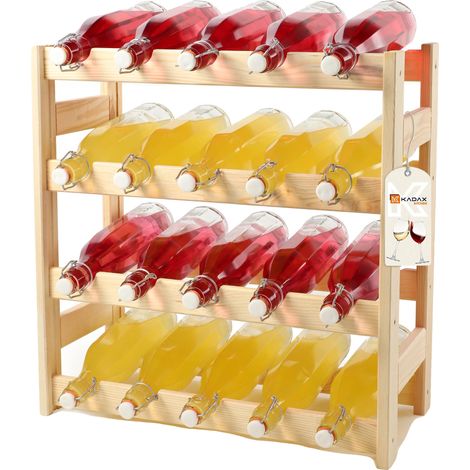 Étagère à vin, bois de pin, peut contenir jusqu'à 20 bouteilles, 65 x 40 x 103 cm, construction stable, facile à assembler (1/5)