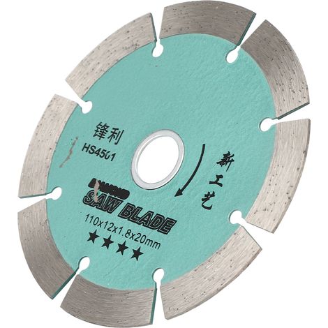Disque à tronçonner vert pour scie circulaire, disque diamanté 12 dents pour la découpe de carreaux de céramique pour la décoration intérieure, 110 x 12 x 1,8 mm (1/5)