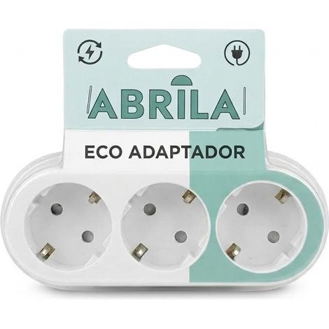 Eco Adaptador 3 tomas Blister Mod7 2P+T 16a 230v Blanco protección infantil 5x14x8cm