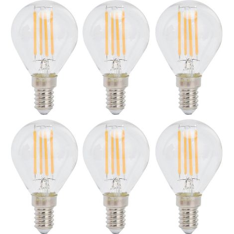 Set di 6 lampadine LED a filamento vintage E12 4W G45, vetro trasparente, luce calda, decorazione d'interni, 110V - Parfait-AquaForge (1/5)