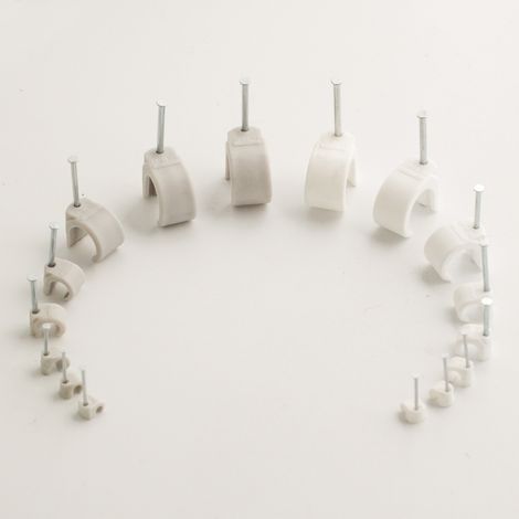 100 attaches de câble à clouer - Multidiamètre - blanc - D. 10 - 14 mm (1/3)