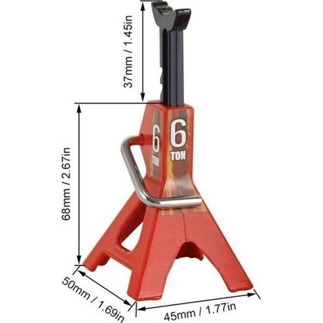 4 PièCes MéTal Hauteur RéGlable 6 Tonnes Jack Support de RéParation pour 1/10 Voiture sur Chenilles TéLéCommandéE Axial SCX10 90046 Traxxas TRX4 TRX6 D90,3.. (1/3)