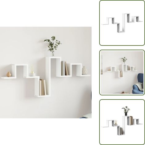 The Living Store Wandregal Weiß 104,5x10x43 cm Holzwerkstoff - Bücherregal (1/5)