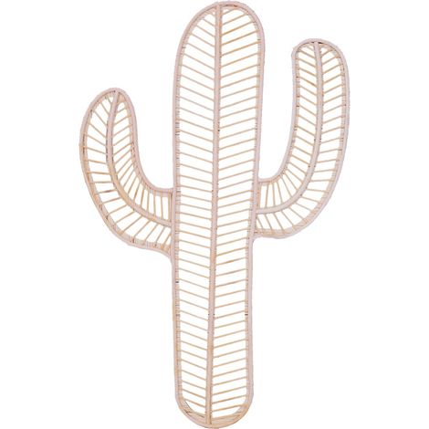 Décoration murale cactus en L avec palmier et jonc de mer Style naturel et bohème (1/5)